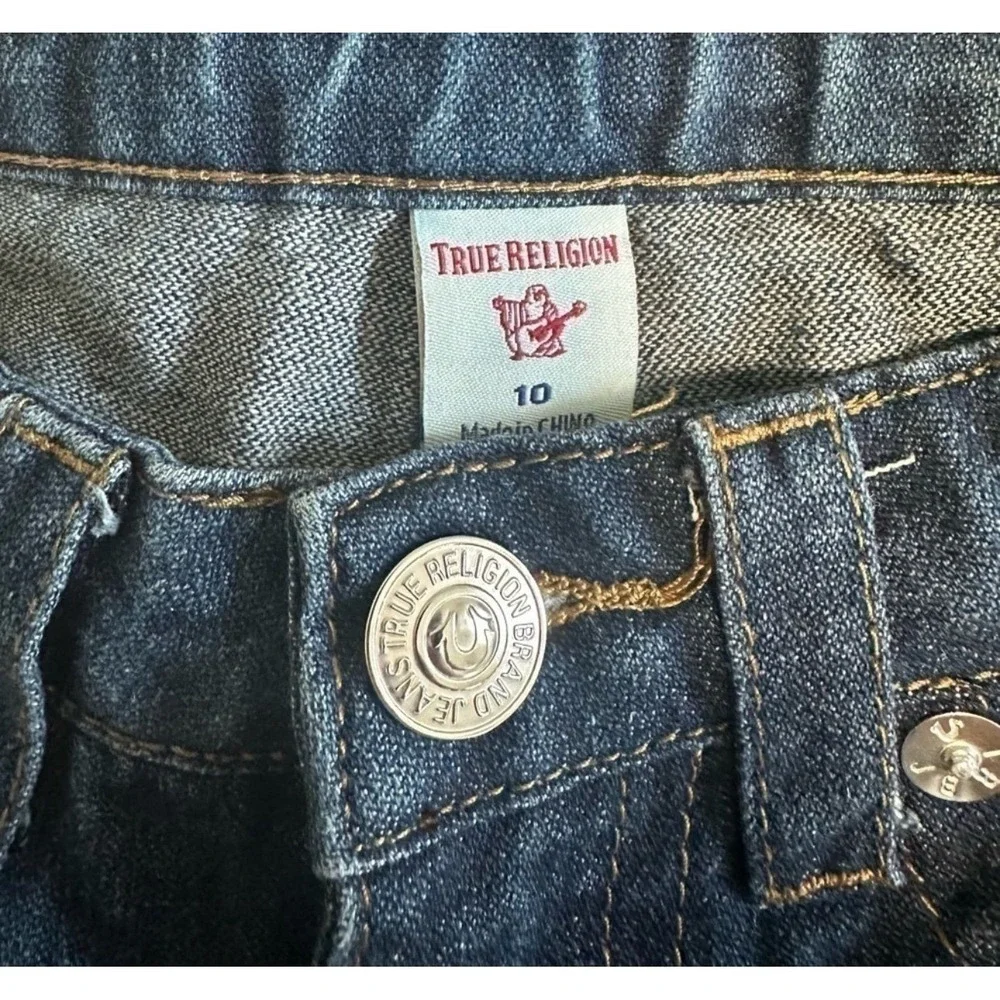 True Religion Ricky Jeans Kids Size 10 Blue Dark Wash Excellent Relaxed Straight